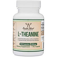 Теанин Double Wood Supplements L-Theanine 200 mg 120 Caps NX, код: 8220675