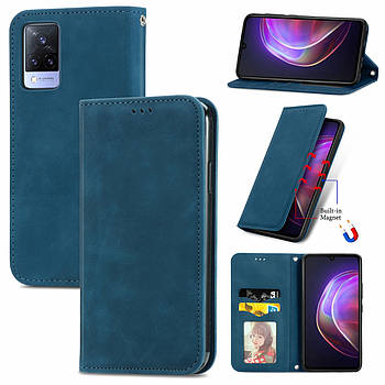 Чохол-книжка Skin Feel Leather Wallet для Vivo V21 Blue