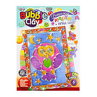 Набор креативного творчества BUBBLE CLAY Danko Toys BBC-02-01U -06U витражная картина Сова MY, код: 8241625