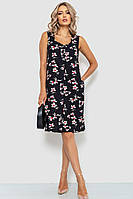Платье-халат женский с цветочным принтом на пуговицах черный 102R349 Ager XS-S KV, код: 8232888