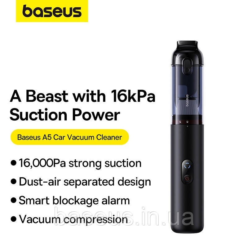 Потужний портативний автомобільний Пилосос Baseus A5 Handy Vacuum Cleaner (16000pa)
