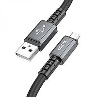 Кабель для зарядки hoco. X85 Strength USB на Micro-USB 1 м TPE 2.4A OD 6 мм Black KV, код: 8133634