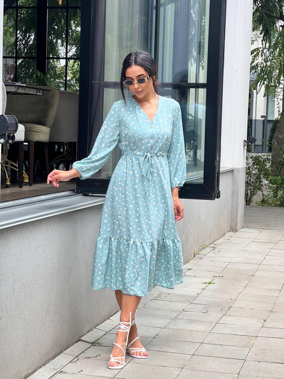 Романтична літня сукня в ретро стилі з шнурочком по талії, норма і батал великі розміри, фото 1