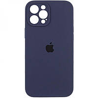 Чехол с защитой камеры Silicone Case Full iPhone 14 Dark blue EJ, код: 8215839