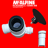 Сифон для ванни з механізмом наповнення через перелив чорний матовий клік-клак HCN2600CC-15MM-MB McALPINE, фото 7