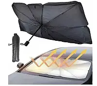 (135х80) Автомобільна сонцезахисна парасолька на лобове скло з чохлом