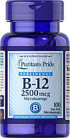 Витамин B-12Vitamin B-12 Puritan's Pride сублингвальный 2500 мкг 100 микропастилок SN, код: 7586713