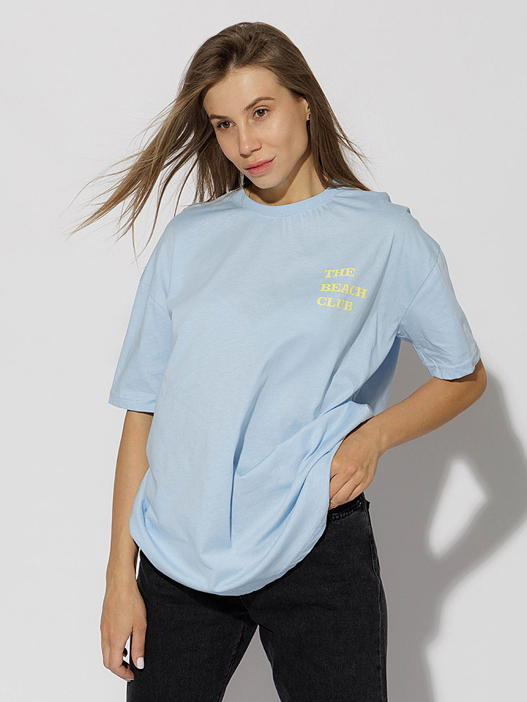 Жіноча футболка-регуляр M блакитний Madmext ЦБ-00218988 TP, код: 8420775