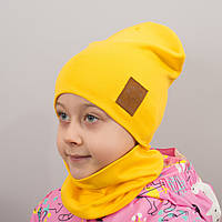 Детская шапка с хомутом КАНТА Лапка размер 52-56 желтый (OC-555) PZ, код: 6489552