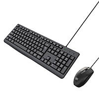 Комплект проводная клавиатура и мышь XO KB-03 1000DPI 1.35 m Black BM, код: 8215752