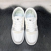 Кросівки кеди жіночі білі з сірим та бежевим Swin-shoes 4439, фото 5