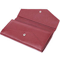 Кошелек для женщин из натуральной кожи с геометрическим клапаном ST Leather 22547 Бордовый Отличное качество