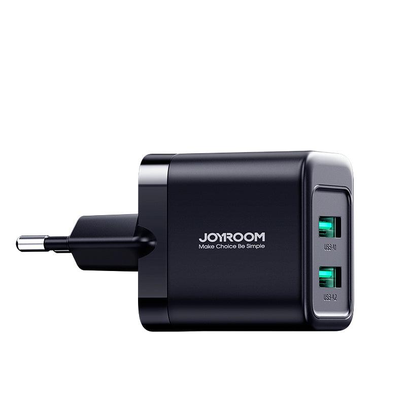Зарядний пристрій Joyroom 2.4 A 12 W USB на 2 порти Black (JR-TCN01)