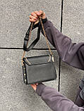 Жіноча сумка 8504 крос-боді чорна, фото 9