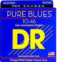 Струны для электрогитары 6 шт DR PHR-10 Pure Blues Pure Nickel Medium Electric Strings 10 46 QT, код: 2660148
