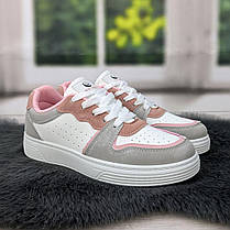 Кросівки кеди жіночі білі з сірим та рожевим Swin-shoes 4439, фото 5