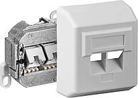 Розетка сетевая Goobay RJ45 STP5e 2x2 внешняя LSA Белая (75.05.0971) BK, код: 8345463