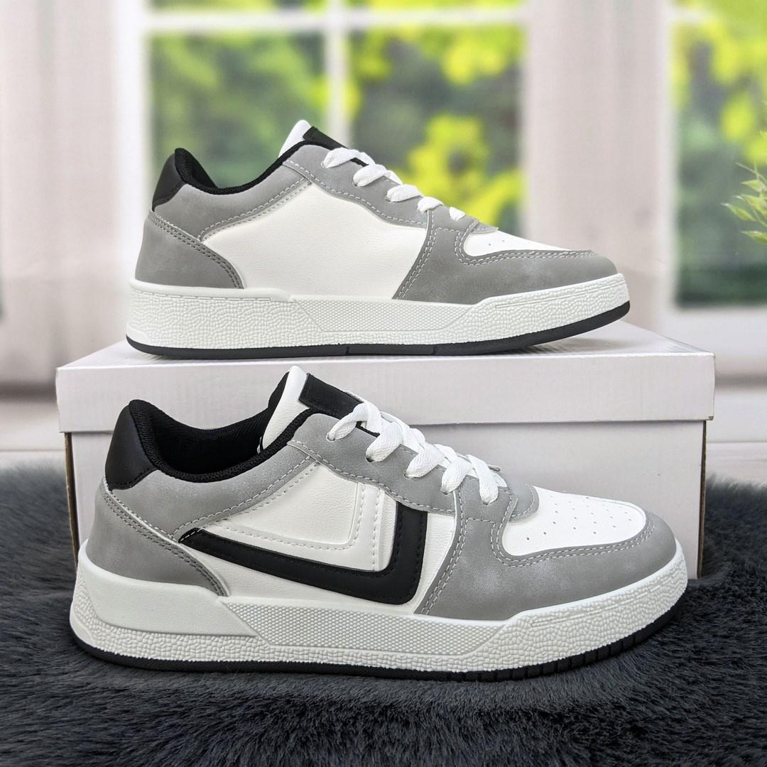 Кросівки кеди жіночі білі з сірим Swin-shoes 4441