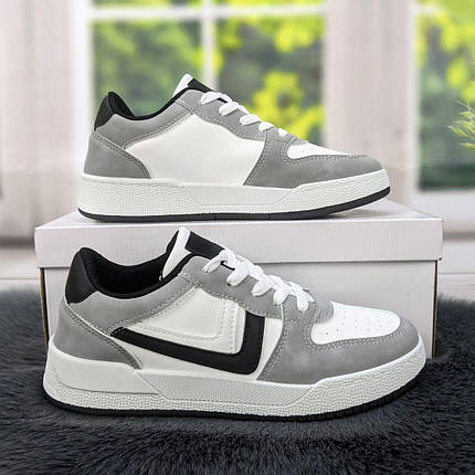 Кросівки кеди жіночі білі з сірим Swin-shoes 4441, фото 1