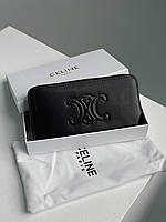 Celine Large Zipped Wallet Cuir Triomphe in Smooth Calfskin Black 20 х 10 х 3 см Отличное качество