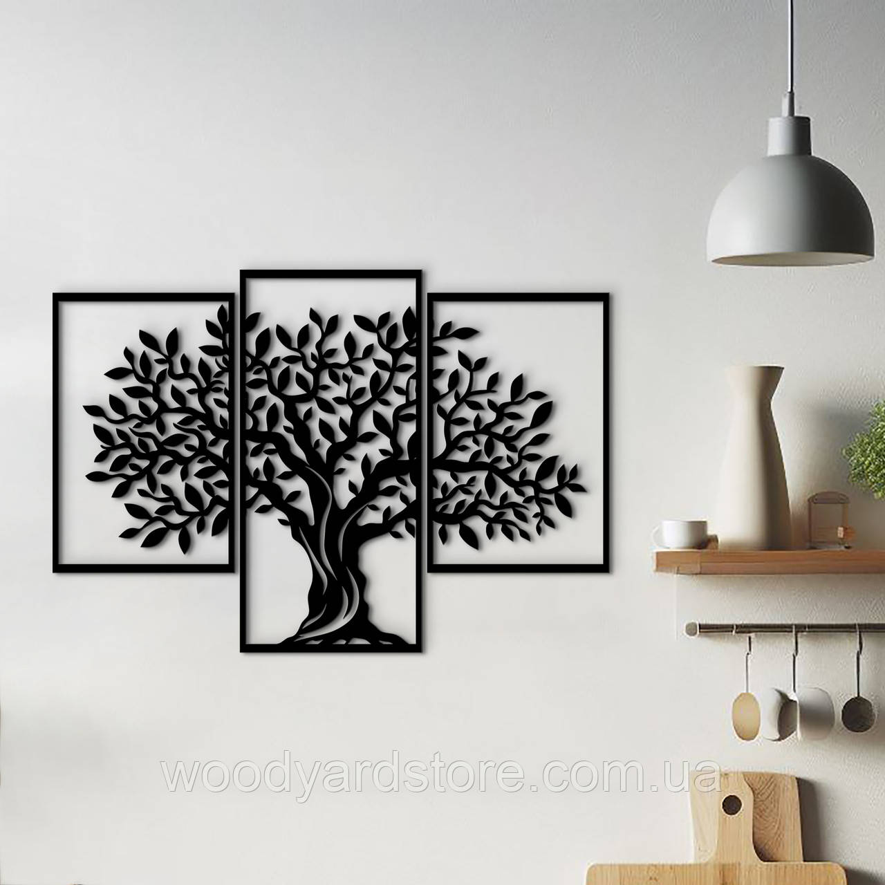Настінний декор для дому, картина лофт "Могутнє Дерево", декоративне панно 25x35 см