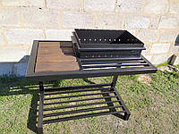 Мангал кованый со столиком и съемной жаровней GoodsMetall М33 UP, код: 6446392