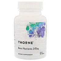 Мультивітаміни без заліза, Thorne Research, Basic Nutrients 2 Day, 60 капсул (4987) MY, код: 1535691
