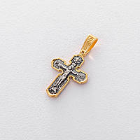 Серебряный крестик с чернением и позолотой 132855 Оникс PM, код: 6732033