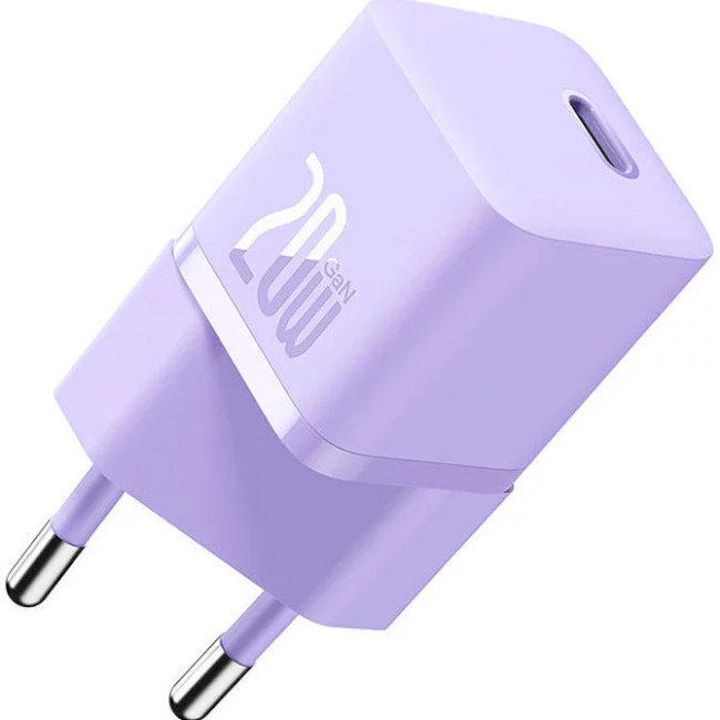 Мережевий зарядний пристрій BASEUS GaN5 Fast Charger Mini 1C 20 W Purple (CCGN050105)