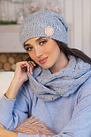 Комплект «Кристель» (шапка и шарф-снуд) Braxton светло-серый 56-59 HH, код: 6159940