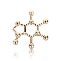 Брошь-значок BROCHE Молекула Кофеина золотистая BRGV111700 QT, код: 7280488
