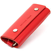 Ключница тубус кожаная на кнопках Grande Pelle 11347 Красная 11,3х4,5х2 см GM, код: 6756899
