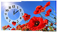 Настенные часы на холсте Декор Карпаты c189 Маки в поле (AcAG94936) AG, код: 1224682