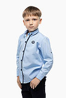 Рубашка однотонная для мальчика Pitiki 009650 122 см Голубой (2000989798996) DH, код: 8127107