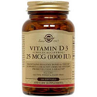 Витамин D Solgar Vitamin D3 (Cholecalciferol) 1000 IU 100 Softgels GT, код: 7519196