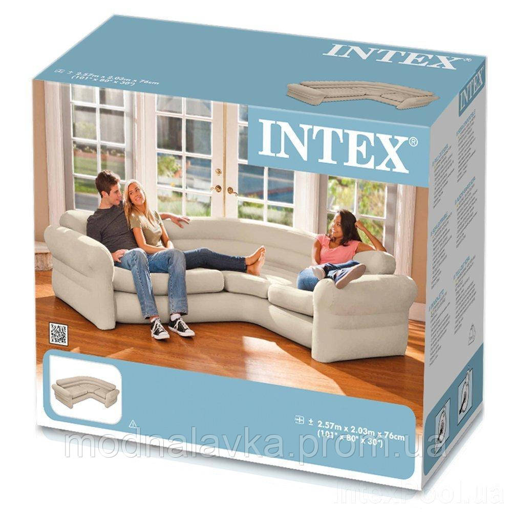 Надувной диван Угловой диван Intex 68575, 257 х 203 х 76 см Бежевый ML, код: 2404893 - фото 5 - id-p2157175971