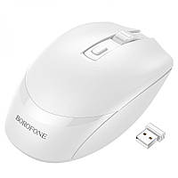 Беспроводная оптическая мышка Borofone BG7 platinum 2.4G Bluetooth 4.0V 1000 - 1600 DPI White NX, код: 8289135
