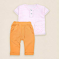 Костюм детский рубашка и штаны Dexters nature 74 см оранжевый (13104471660) ES, код: 8334500