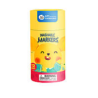 Смываемые маркеры Jar Melo-Baby Roo 12 цветов в тубусе (JA90480) UP, код: 8327247