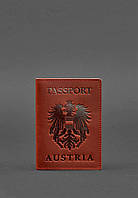 Кожаная обложка для паспорта с австрийским гербом коралл BlankNote QT, код: 8131803