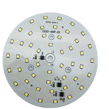 Світлодіодний LED-модуль 18Вт, 120 мм AC220В плата для ремонту ламп 18Вт, теплий білий, фото 1