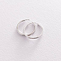 Серьги - кольца в белом золоте (1.5 см) с07152 Оникс ML, код: 7432281