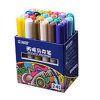 Набор акриловых маркеров STA для рисования на разных поверхностях 24 цвета 2 mm QT, код: 7605826