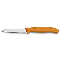 Кухонный нож Victorinox SwissClassic для нарезки 80 мм серрейтор Оранжевый (6.7636.L119) EV, код: 376699
