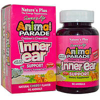 Комплекс для профилактики слуха Nature's Plus Animal Parade, Inner Ear 90 Chewable Tabs Natur TV, код: 7518064