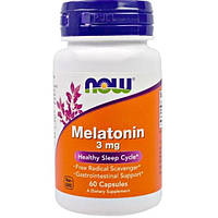 Мелатонин для сна NOW Foods Melatonin 3 mg 60 Caps NF3255 TV, код: 7518477