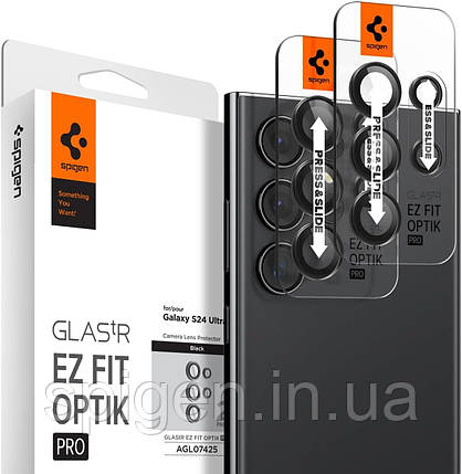 Захисне скло Spigen для камери Samsung Galaxy S24 Ultra - EZ Fit Optik Pro (2шт), Black (AGL07425), фото 1