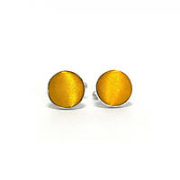 Круглые Запонки Gofin Золотисто-Желтые Однотонные Zphs-3114 BK, код: 7414109