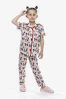 Пижама для девочки Teknur 40604 104-110 см Розовый (2000989663966) LW, код: 8310241
