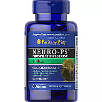 Лецитин Puritan's Pride Neuro-Ps (Phosphatidylserine) 100 mg 60 Softgels TO, код: 7520702